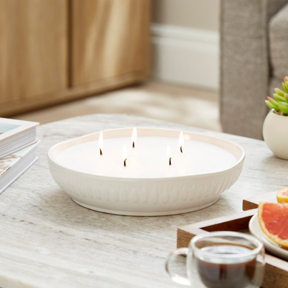 Sandalwood & Cassis Textured Ceramic Large Multi Wick Candle