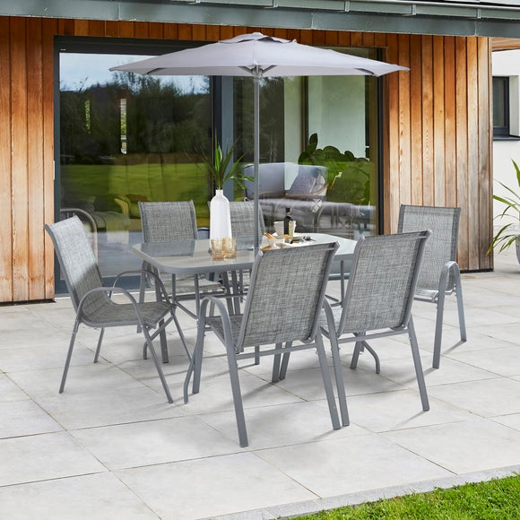 View 8 Piece Metal Garden Dining Set View 8 Piece Metal Garden Dining Set