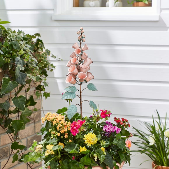 Pink Foxglove Flower Garden Stake