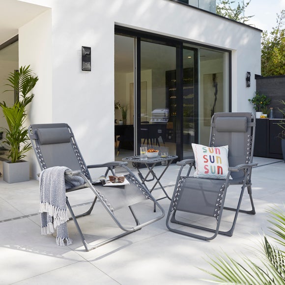 Helsinki Set of 2 Loungers with Table