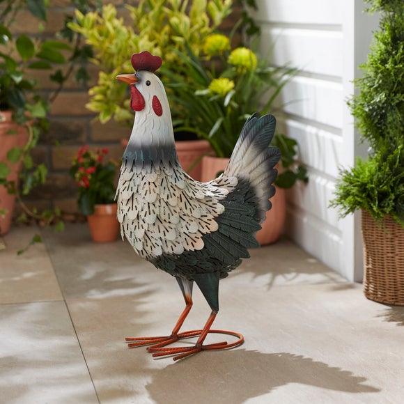 Metal Hen Garden Decor