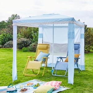 Riviera Blue And White Striped Cabana Parasol