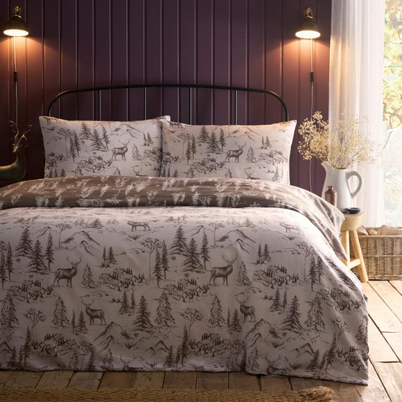 Dreams & Drapes Alpine Stag 100% Cotton Duvet Cover & Pillowcase Set