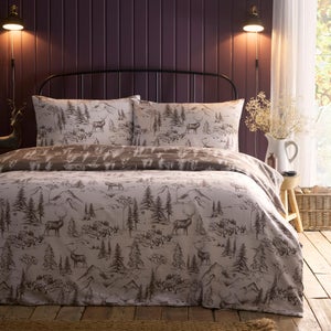 Dreams & Drapes Alpine Stag 100 Cotton Duvet Cover & Pillowcase Set