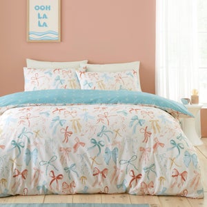 Fusion Evelyn Bows Polycotton Duvet Cover & Pillowcase Set