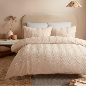 Serene Embossed Curve Duvet Cover & Pillowcase Set