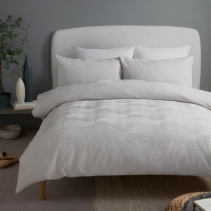Serene Embossed Geo Duvet Cover & Pillowcase Set