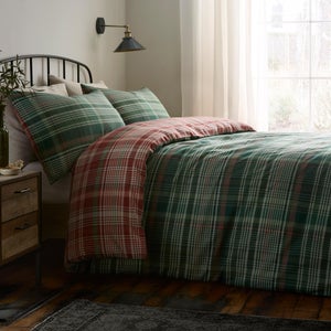 Dreams & Drapes Bennet Check 100 Cotton Duvet Cover & Pillowcase Set