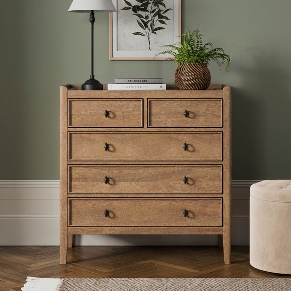 Portland 5 Drawer Chest, Mango Wood