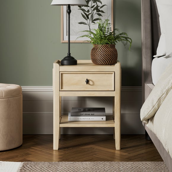 Portland 1 Drawer Bedside Table, Mango Wood