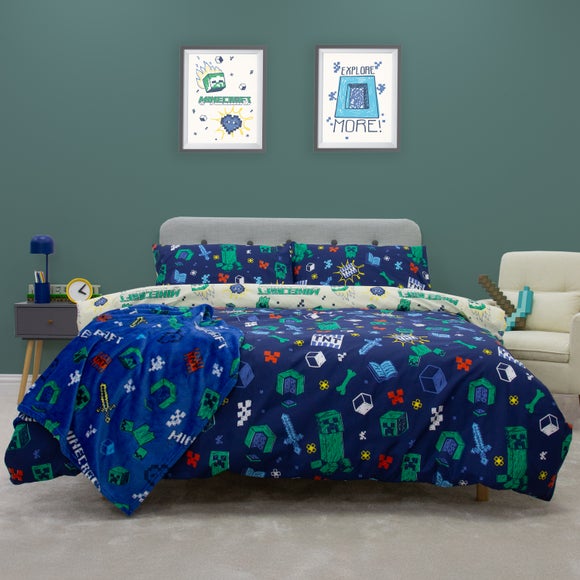 View Minecraft Sketched Duvet Cover & Pillowcase Set