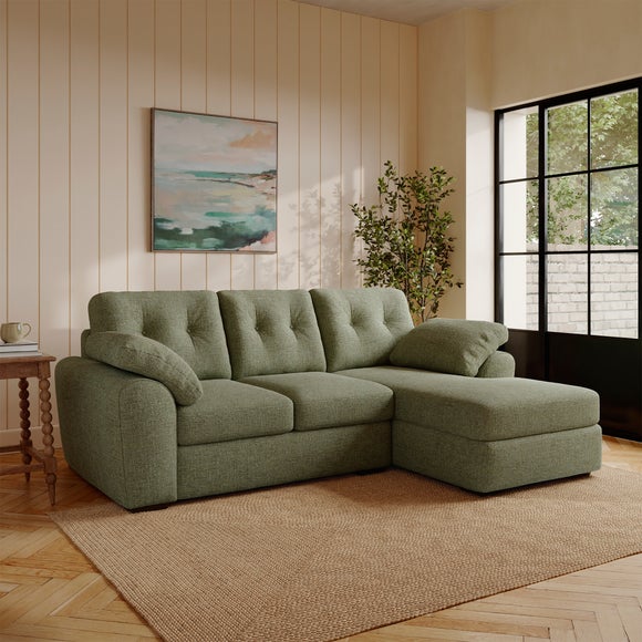 Milton Textured Chenille Corner Chaise Sofa