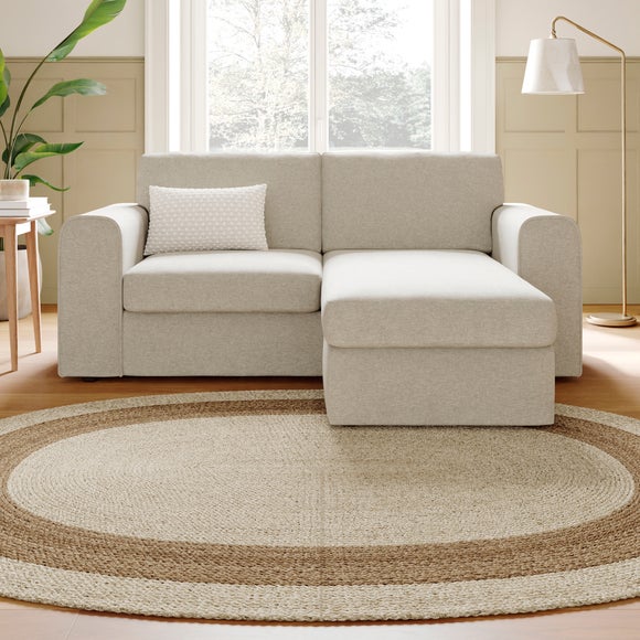 Abel Vintage Soft Chenille Reversible Corner Chaise Sofa