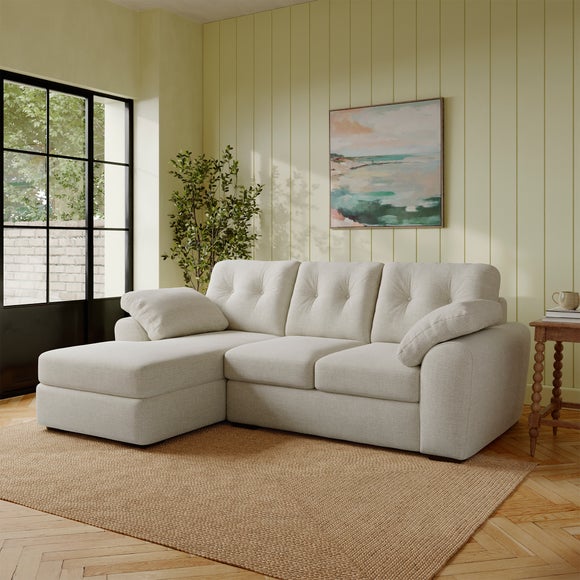 Milton Textured Chenille Corner Chaise Sofa