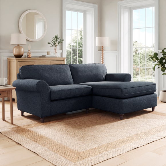 Flori Soft Chenille Corner Chaise Sofa