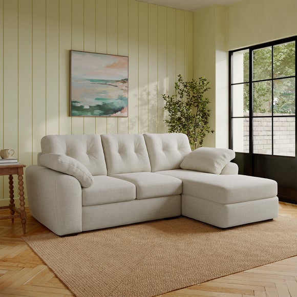 Milton Textured Chenille Corner Chaise Sofa