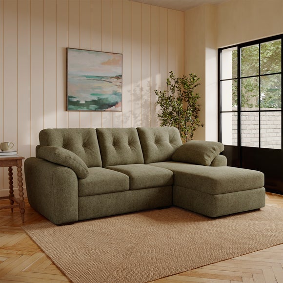 Milton Soft Chenille Corner Chaise Sofa