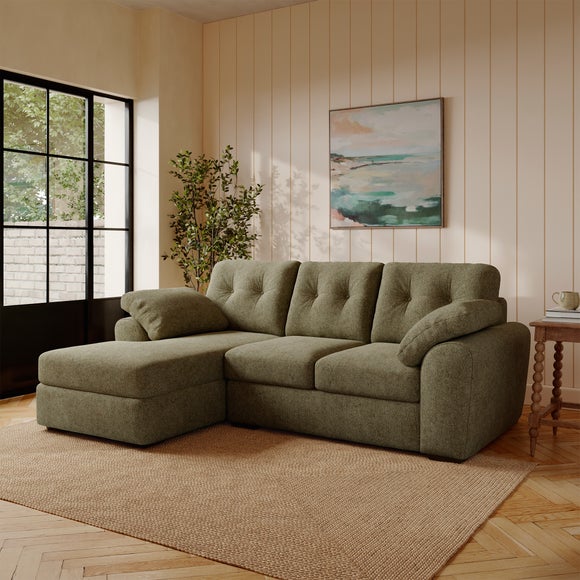 Milton Soft Chenille Corner Chaise Sofa