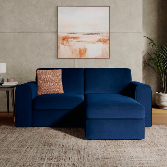 Abel Matte Velvet Reversible Corner Chaise Sofa