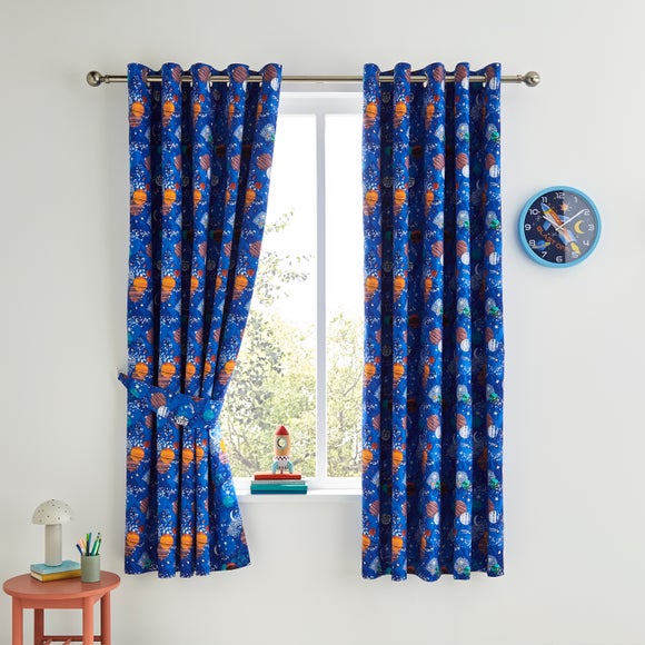 Cosmic Space Blackout Eyelet Curtains