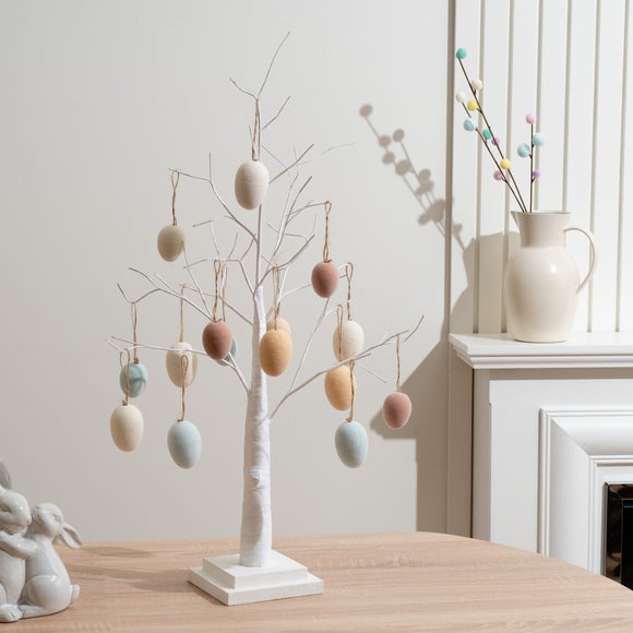 Twig Tree with Pack of 12 Hanging Egg Decorations