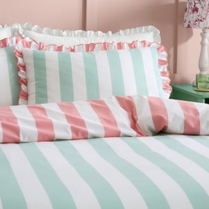 Emmy Frilled Stripe 100 Cotton Standard Pillowcase Pair