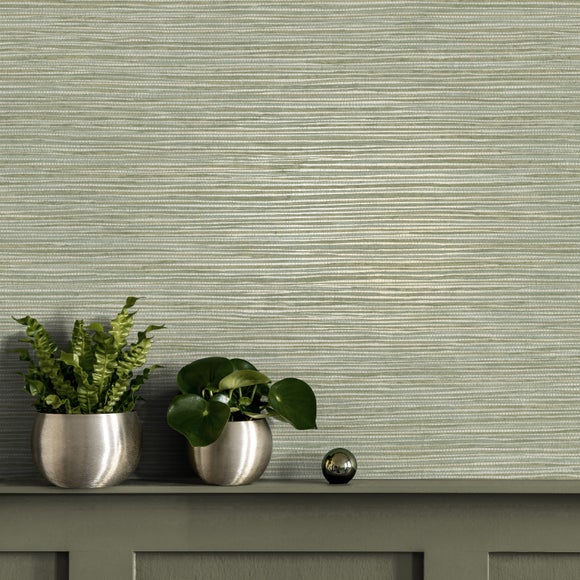Metallic Grasscloth Wallpaper