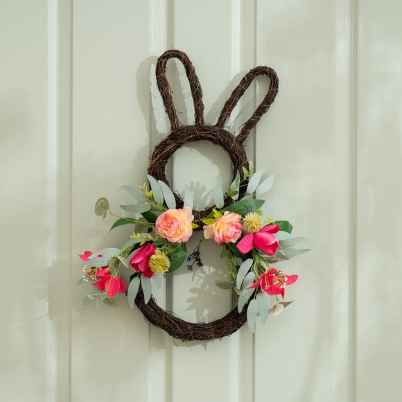 Artificial Bougainvillea & Eucalyptus Rabbit Wreath