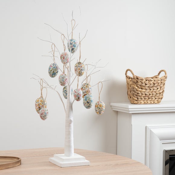 Click to view product details and reviews for Twig Tree With Pack Of 12 Floral Hanging Egg Decorations.