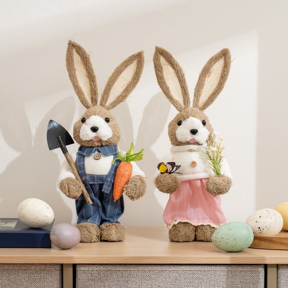 Set of 2 Rabbit Ornaments