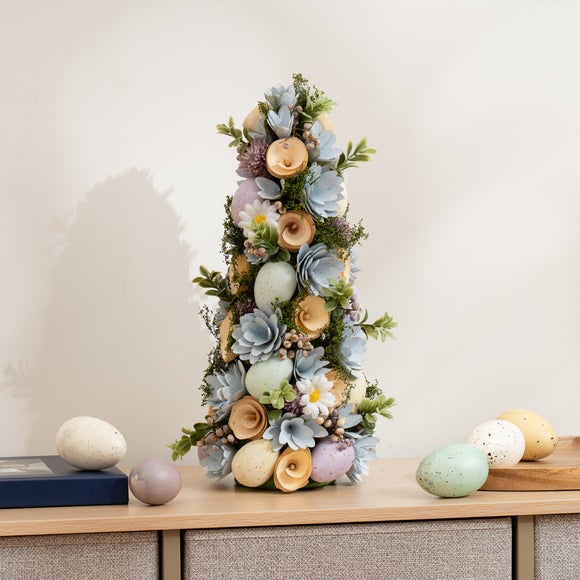 40cm Artificial Wood Shave Floral Tree