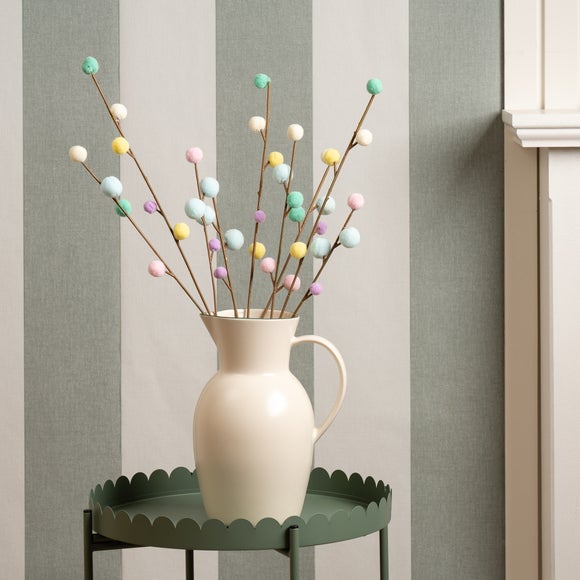 Pack of 3 Artificial Pastel Pom Pom Stems