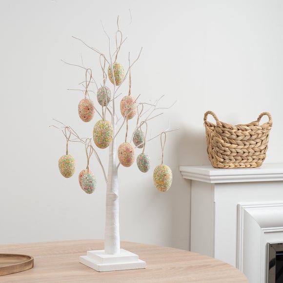 Click to view product details and reviews for Twig Tree With Pack Of 12 Pastel Floral Hanging Egg Decorations.