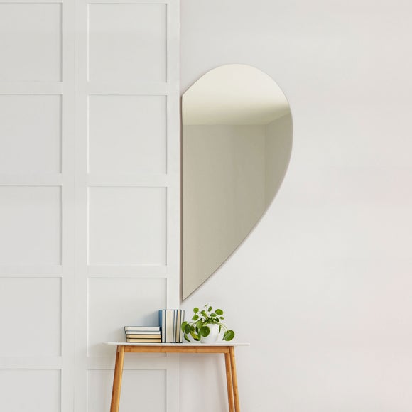 View Wing Frameless Right Half Heart Wall Mirror View Wing Frameless Right Half Heart Wall Mirror