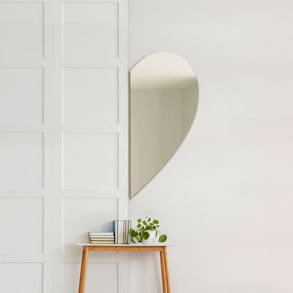 View Wing Frameless Right Half Heart Wall Mirror View Wing Frameless Right Half Heart Wall Mirror
