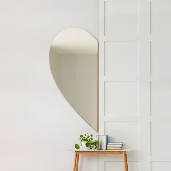 View Wing Frameless Left Half Heart Wall Mirror View Wing Frameless Left Half Heart Wall Mirror