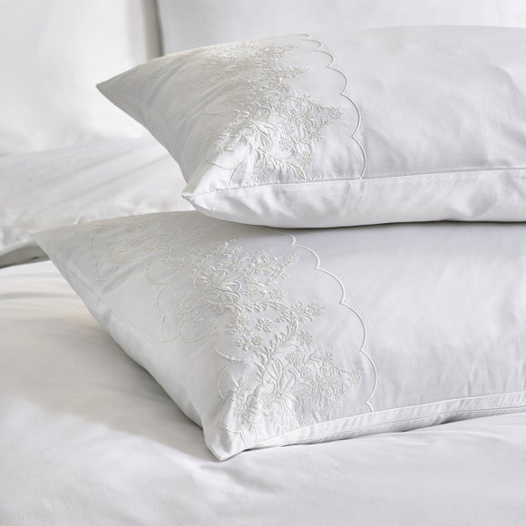 Click to view product details and reviews for Dorma Coleton Broderie 100 Cotton Standard Pillowcase Pair.