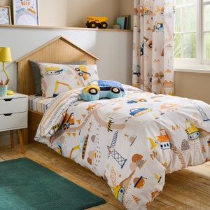 Trucks & Diggers Cotton Duvet Cover And Pillowcase Set