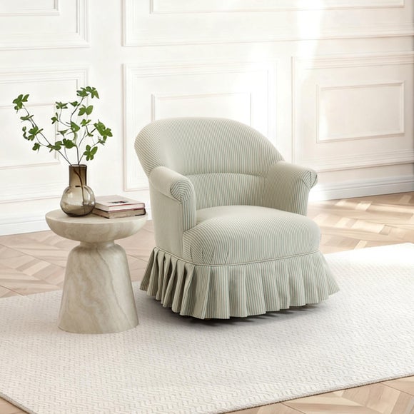Goldie Frill Tiny Stripe Accent Chair