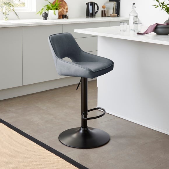 View Harlan Height Adjustable Barstool- Faux Leather View Harlan Height Adjustable Barstool- Faux Leather