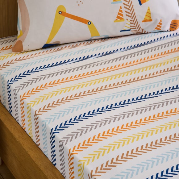 Trucks & Diggers Cotton Fitted Bed Sheet