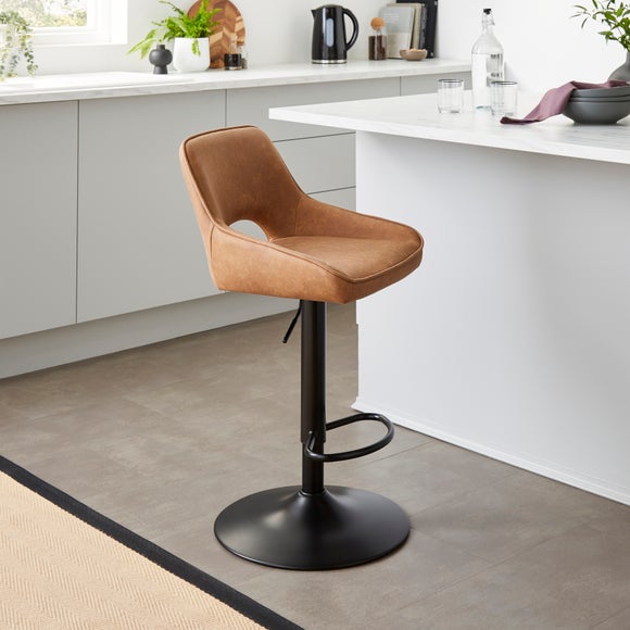 View Harlan Height Adjustable Barstool- Faux Leather View Harlan Height Adjustable Barstool- Faux Leather