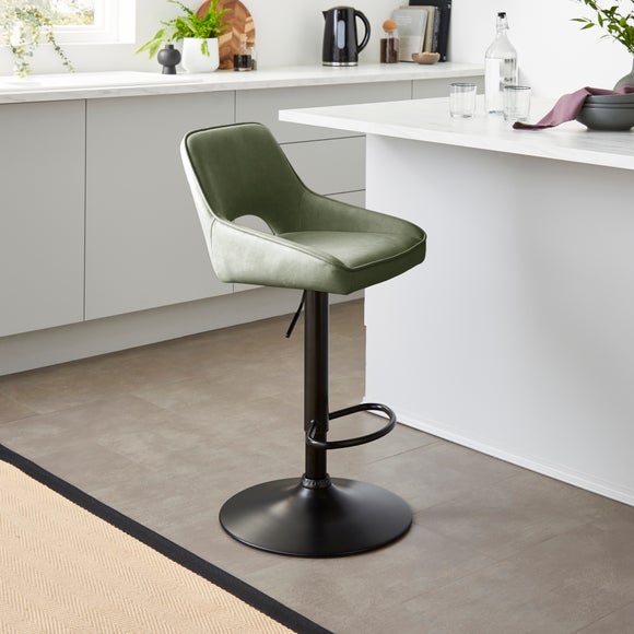 Harlan Height Adjustable Barstool, Faux Leather