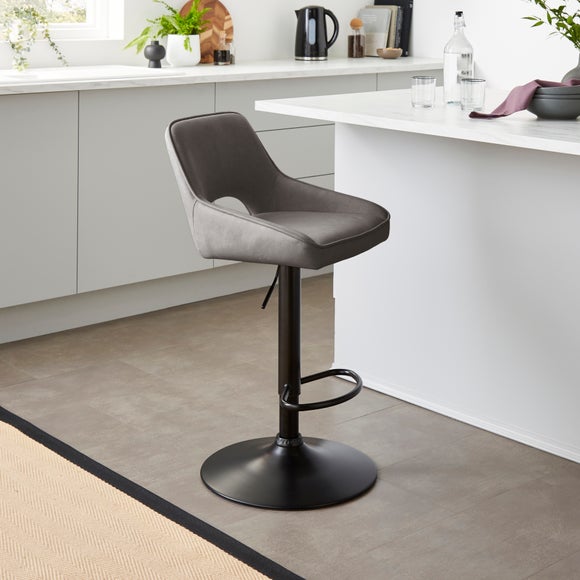 View Harlan Height Adjustable Barstool- Faux Leather View Harlan Height Adjustable Barstool- Faux Leather
