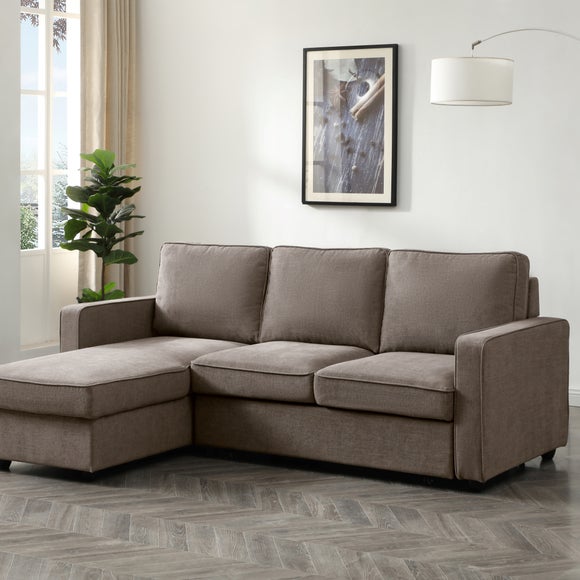 Kayden Chenille Reversible Trundle Corner Double Sofa Bed