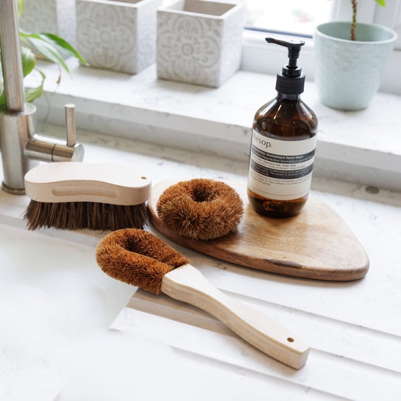 Natural Elements Set of 3 Coconut Husk Cleaning Brush Set