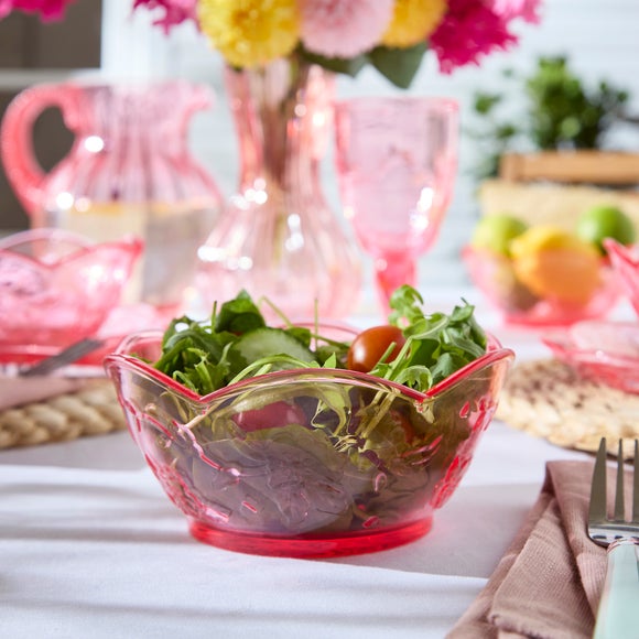 Spring Garden Flower Pink Plastic Small Bowl