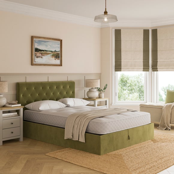 Emberly Velvet Ottoman Bed Frame