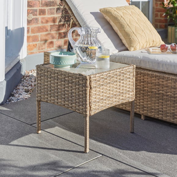 Malta Rattan Effect Garden Side Table
