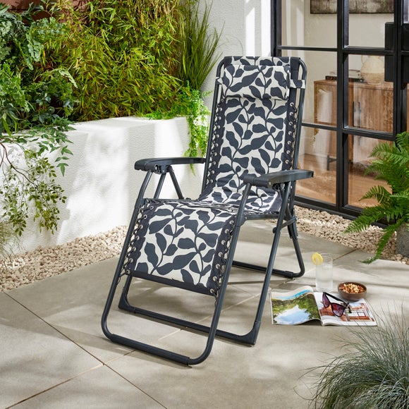 Folia Print Padded Reclining Lounger